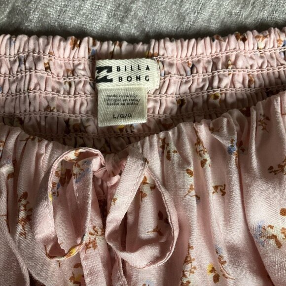 Billabong Womans My Sunshine Crop Top Shirt Soft Pink Large L Romantic Floral - Picture 11 of 13